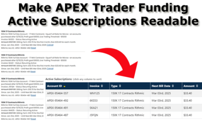 APEX Trader Funding Subscription Parser